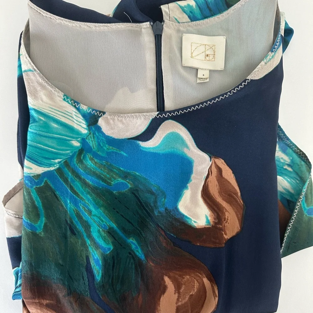 ANTHROPOLOGIE COQUILLE Silk Asymmetrical Dress 6 - Picture 6 of 14